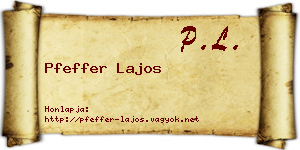 Pfeffer Lajos névjegykártya